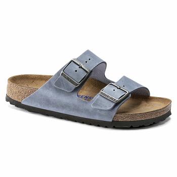 Dámské Arizona Birkenstock Soft Footbed Oiled Læder Blankyt | CZ 72LIS